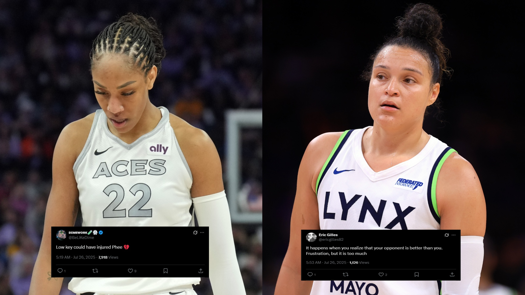A&rsquo;ja Wilson&rsquo;s Hard Shove On Kayla McBride Sparks WNBA Fan Frenzy In Lynx&rsquo;s Blowout Win Over Aces- "She's Such A Bum"