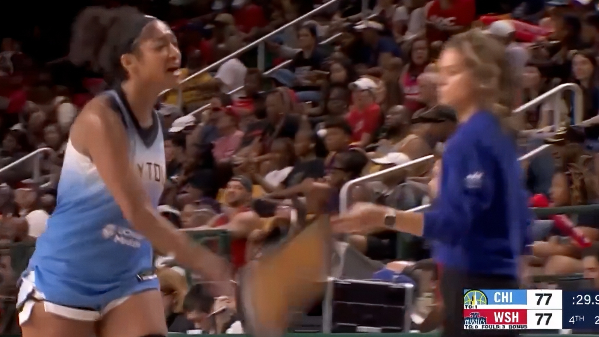 VIDEO: Angel Reese Goes Viral For Smashing Chicago Sky Coach's Clipboard After Tough Loss To Washington Mystics