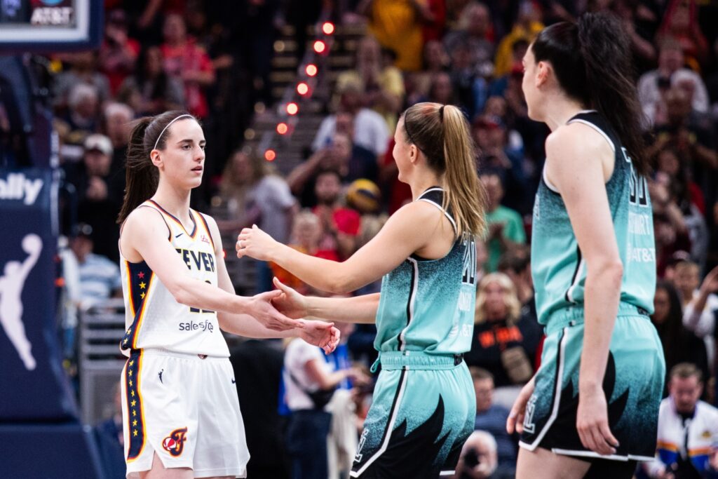 Caitlin Clark, Sabrina Ionescu and Breanna Stewart