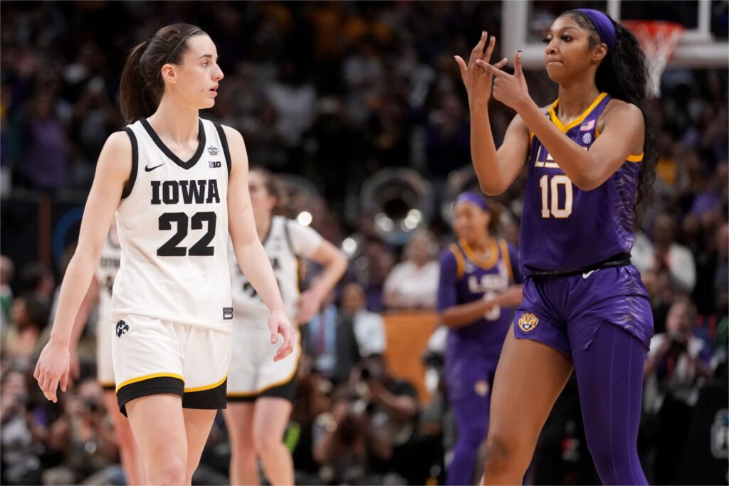 Caitlin Clark and Angel Reese