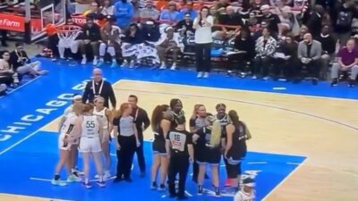VIDEO: Sophie Cunningham's Block On Michaela Onyenwere Prompts Standing Ovation From Caitlin Clark On Sidelines
