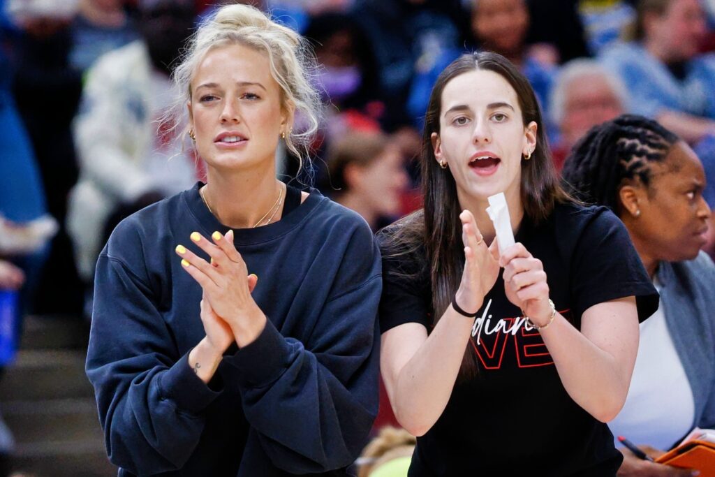 Sophie Cunningham and Caitlin Clark