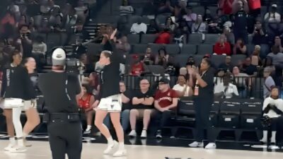 VIDEO: Fans Show Love To Former Aces Stars Tiffany Hayes And Kate Martin On Their First Las Vegas Return