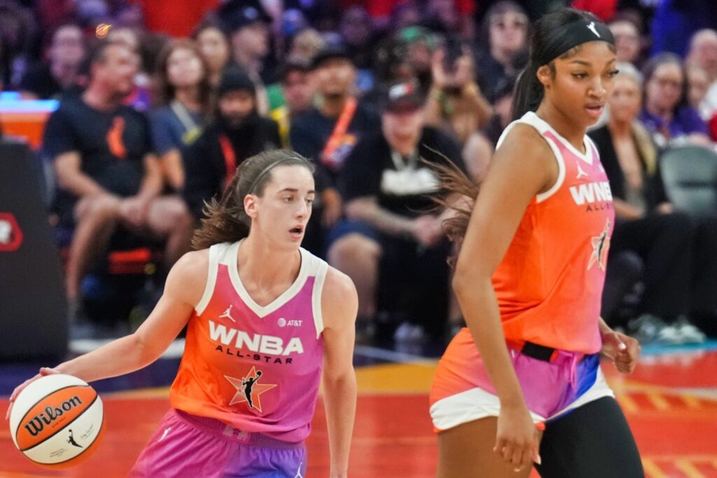 Caitlin Clark and Angel Reese