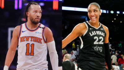 Jalen Brunson Reacts To A'ja Wilson's Hilarious Postgame Viral Moment