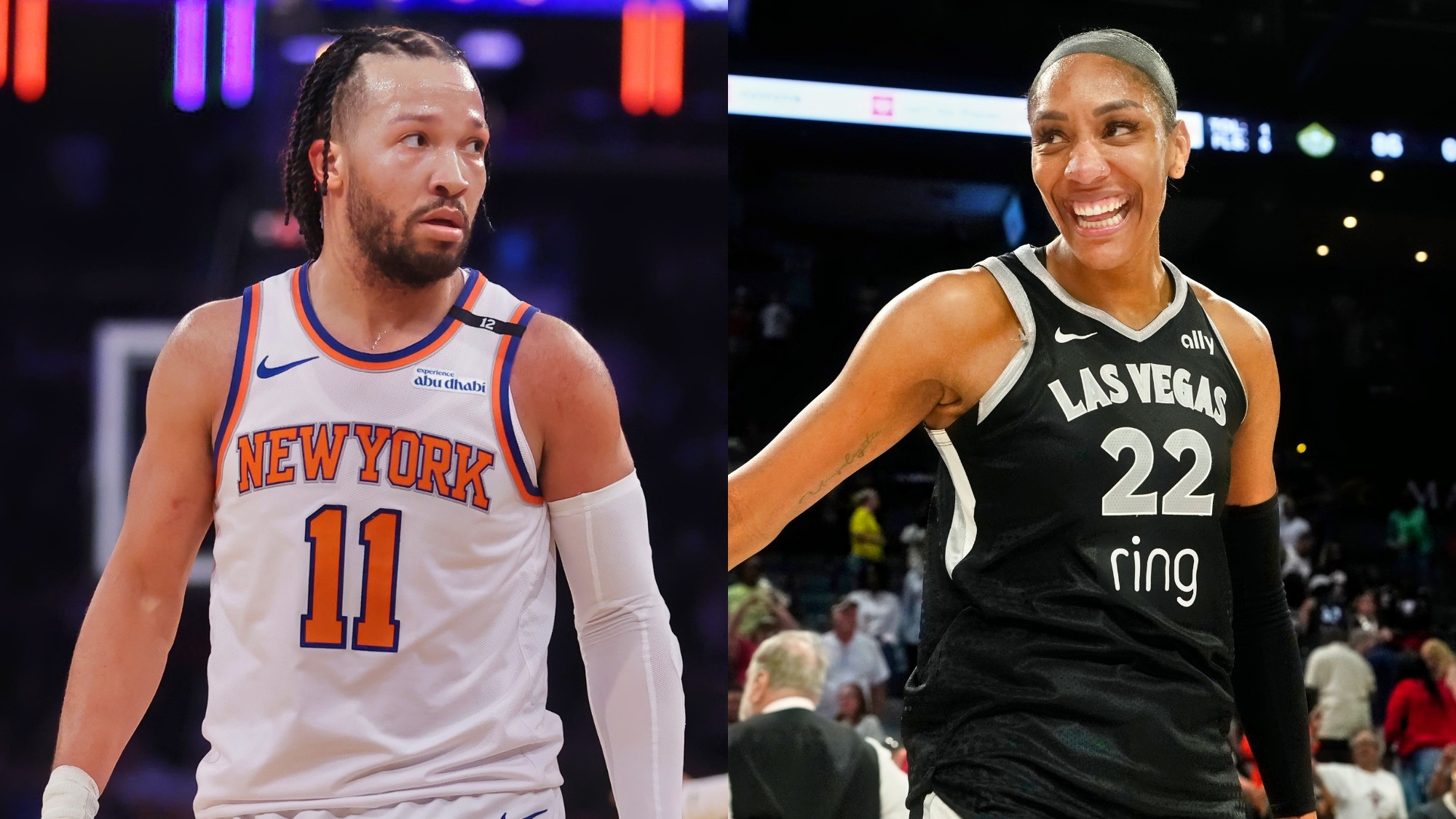 Jalen Brunson Reacts To A'ja Wilson's Hilarious Postgame Viral Moment