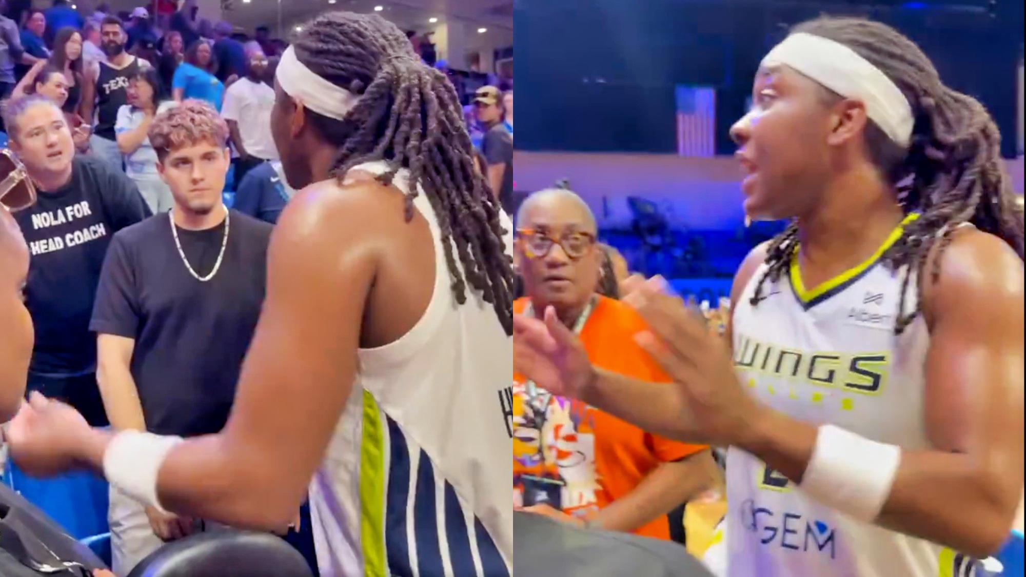 VIDEO: Veteran Myisha Hines-Allen Confronts Angry Dallas Wings Fans Over Chant Against HC Chris Koclanes