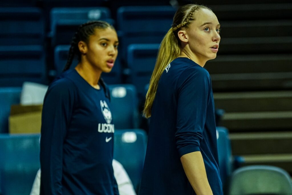 Paige Bueckers and Azzi Fudd