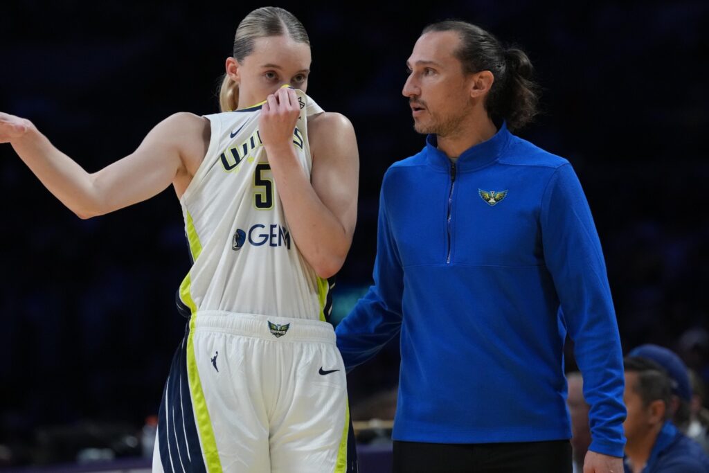 Paige Bueckers and Chris Koclanes 