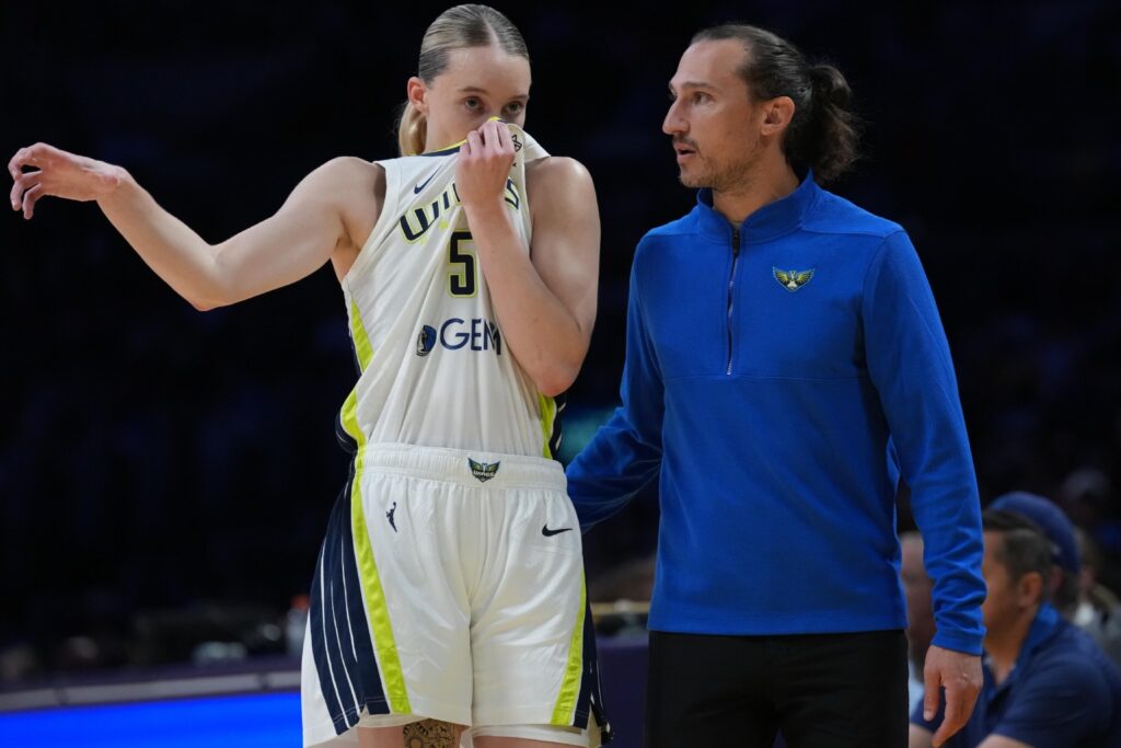 Paige Bueckers and Chris Koclanes