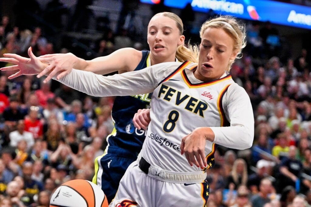 Paige Bueckers and Sophie Cunningham