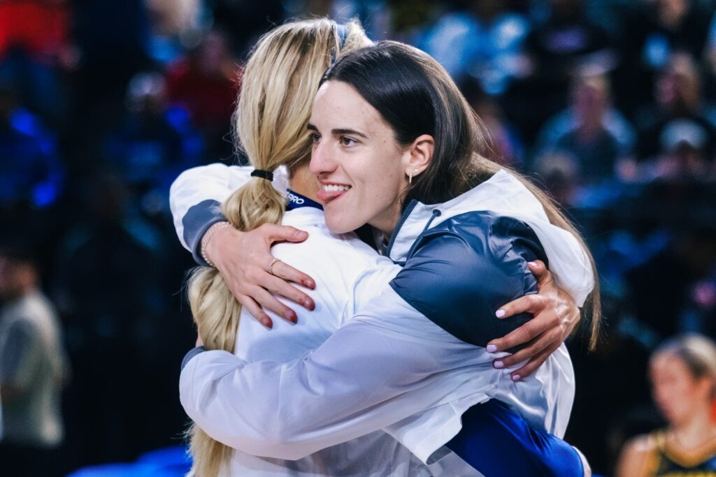 Sophie Cunningham and Caitlin Clark