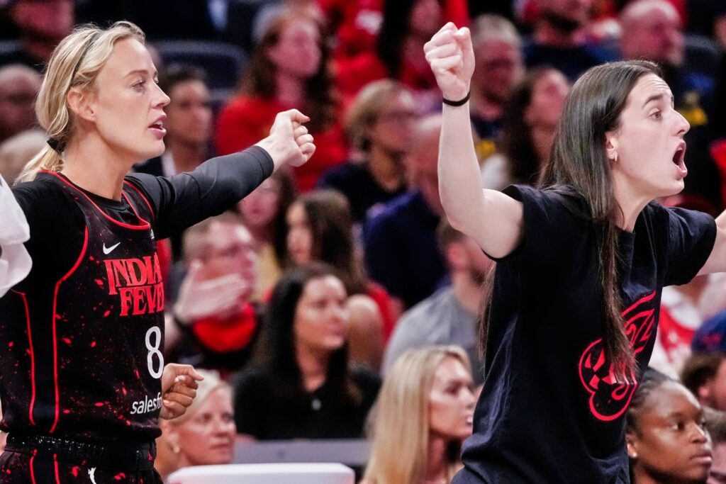 Sophie Cunningham and Caitlin Clark