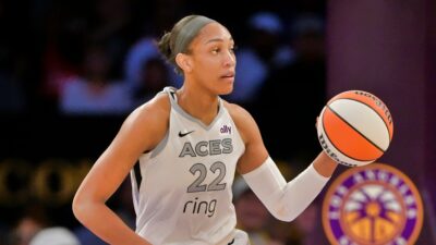 Las Vegas Aces Owner Mark Davis Celebrates A'ja Wilson's Fourth WNBA MVP With Funny Pink Wig Gesture