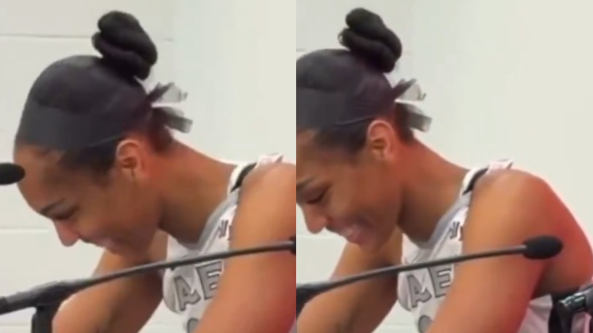 Cameras Caught A'ja Wilson Awkwardly Laughing At Reporter's Accent During Post Game Interview