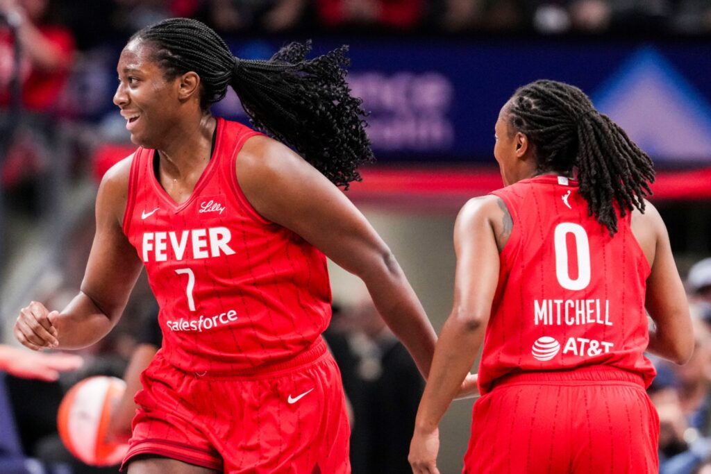 Aliyah Boston and Kelsey Mitchell