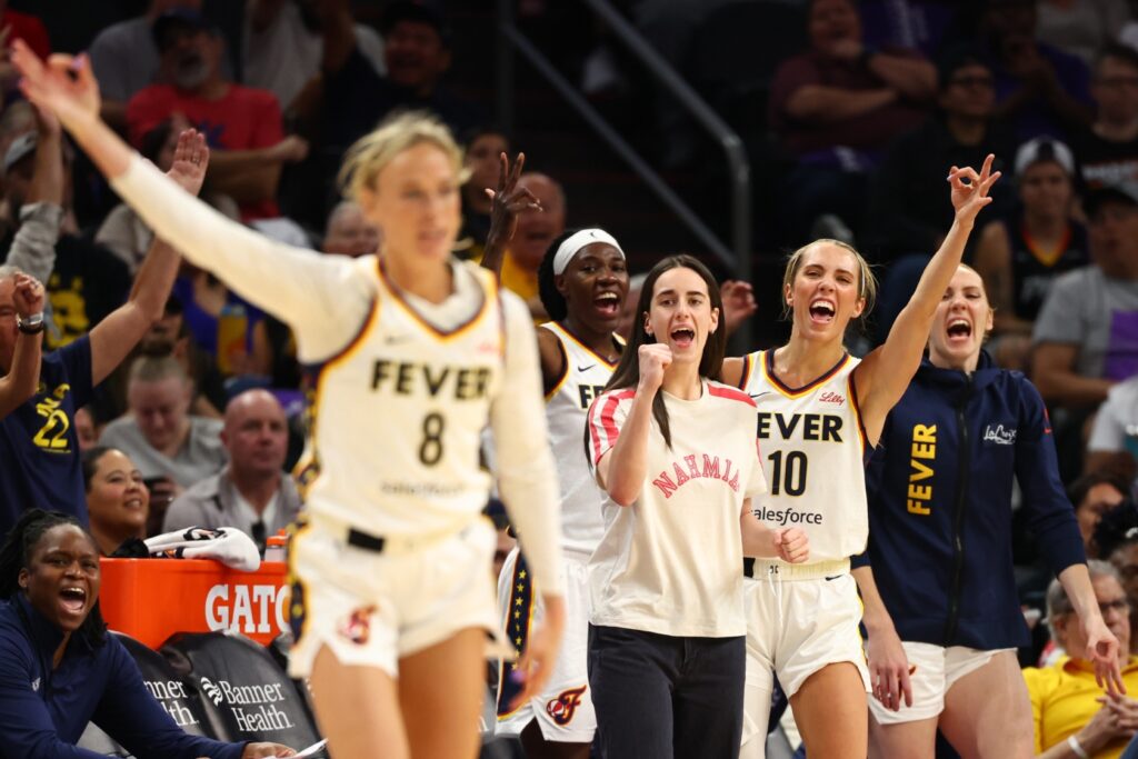 Caitlin Clark, Sophie Cunningham and Lexie Hull