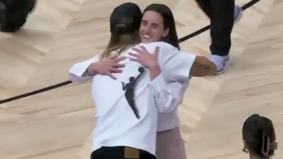 Cameras Caught Caitlin Clark's Sideline Moment With NFL Star George Kittle During Indiana Fever Game