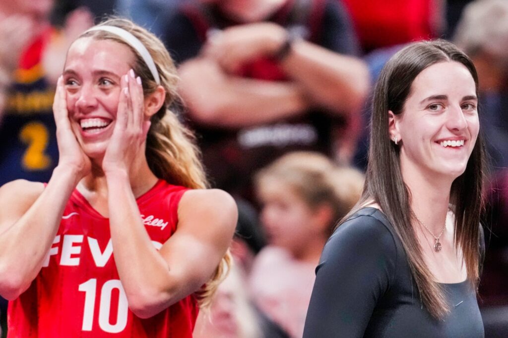 Lexie Hull and Caitlin Clark