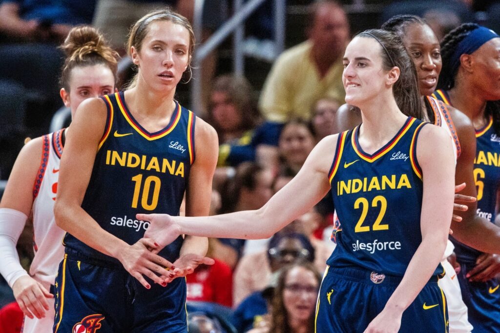 Lexie Hull and Caitlin Clark