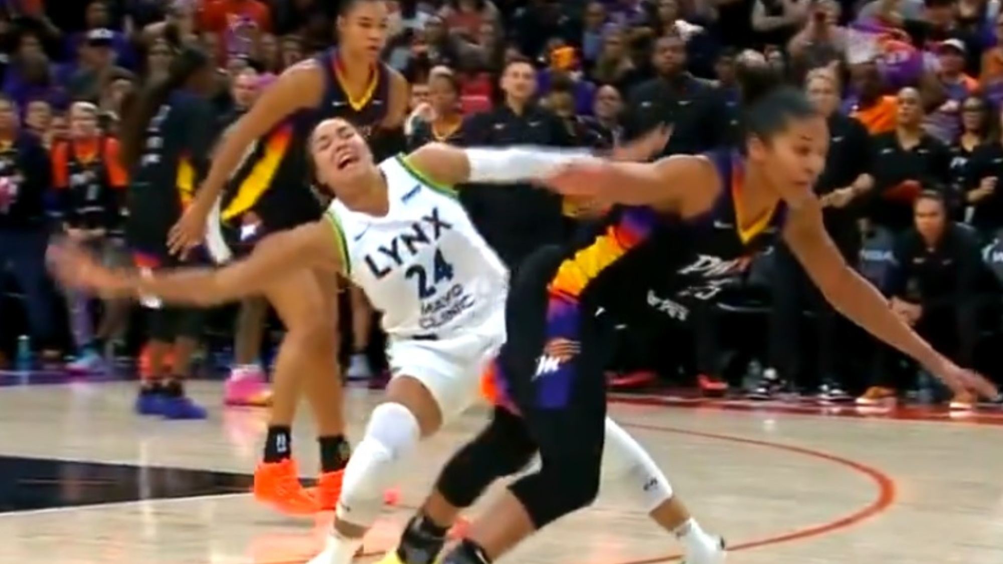 Cameras Caught Napheesa Collier's Brutal Collision With Alyssa Thomas That Ruled Out Minnesota Lynx's In Game 3