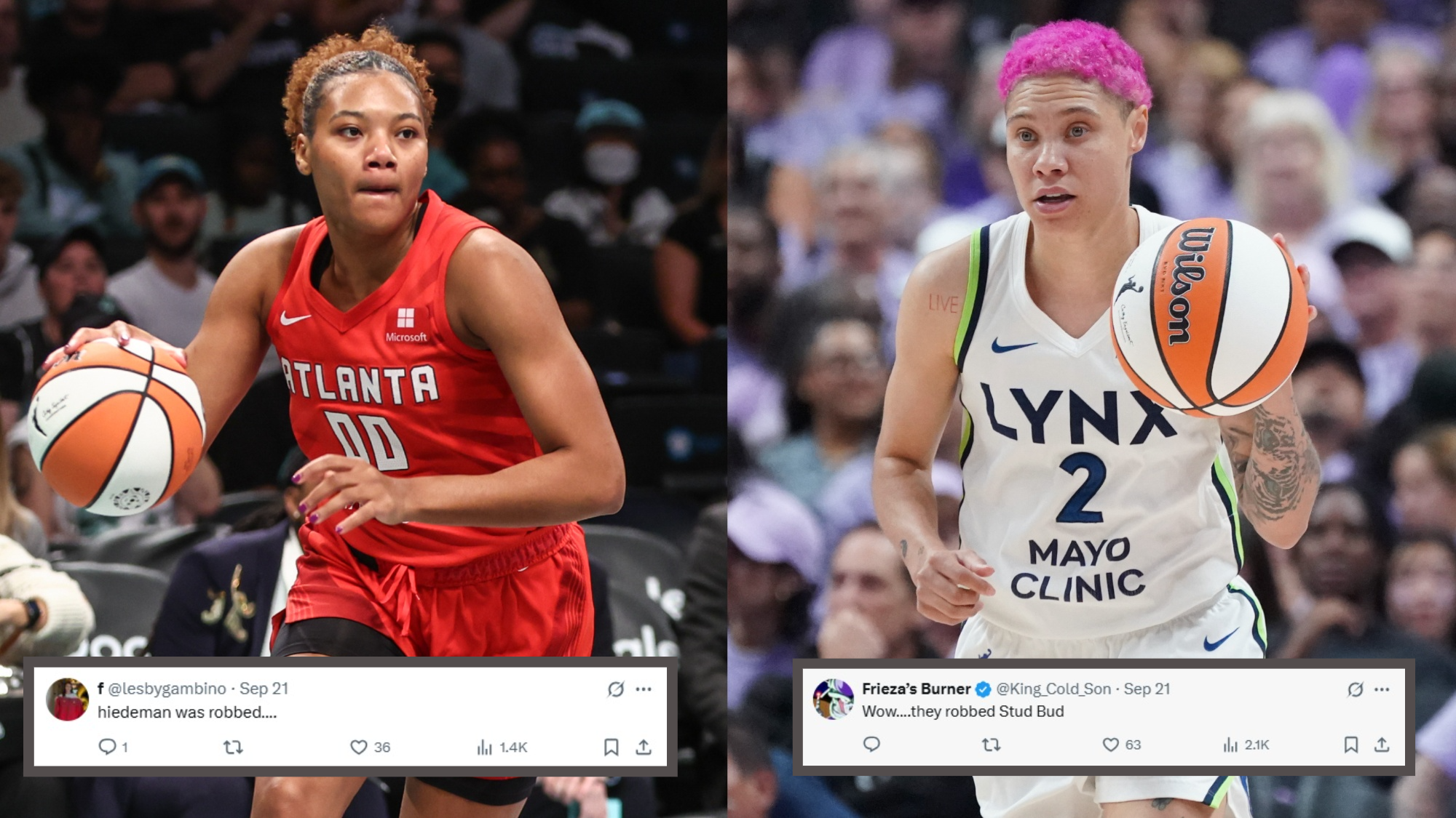 Fans Claim Atlanta Dream's Naz Hillmon Robbed Natisha Hiedeman Of WNBA Sixth Player Honor