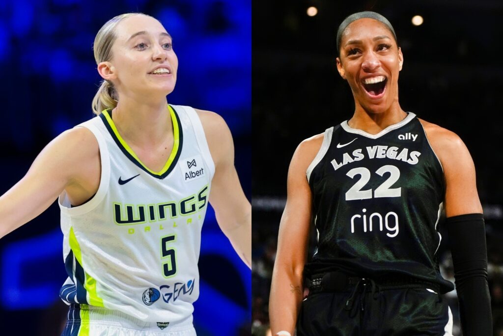 Paige Bueckers and A'ja Wilson