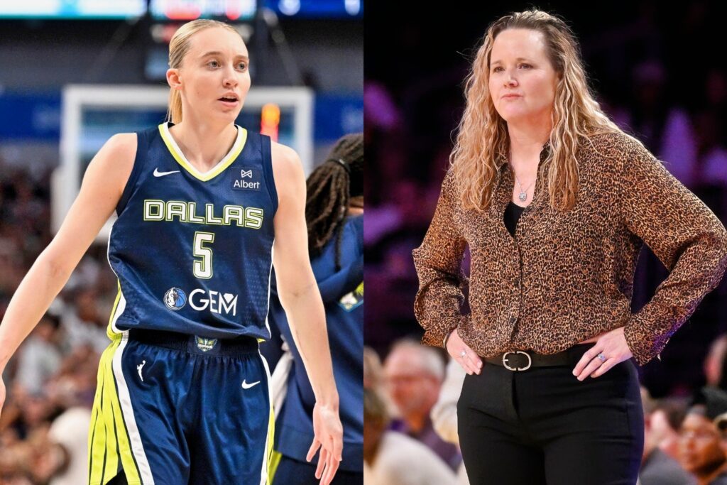 Paige Bueckers and Lynne Roberts