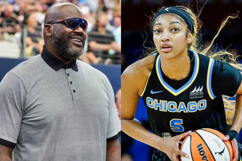Shaquille O'Neal and Angel Reese