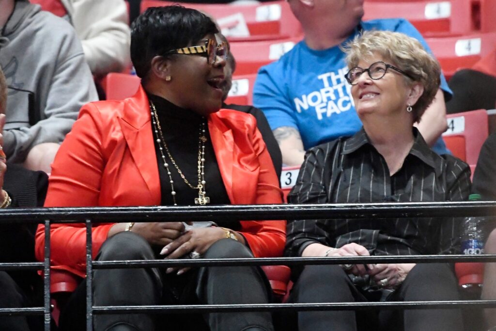 Sheryl Swoopes and Marsha Sharp