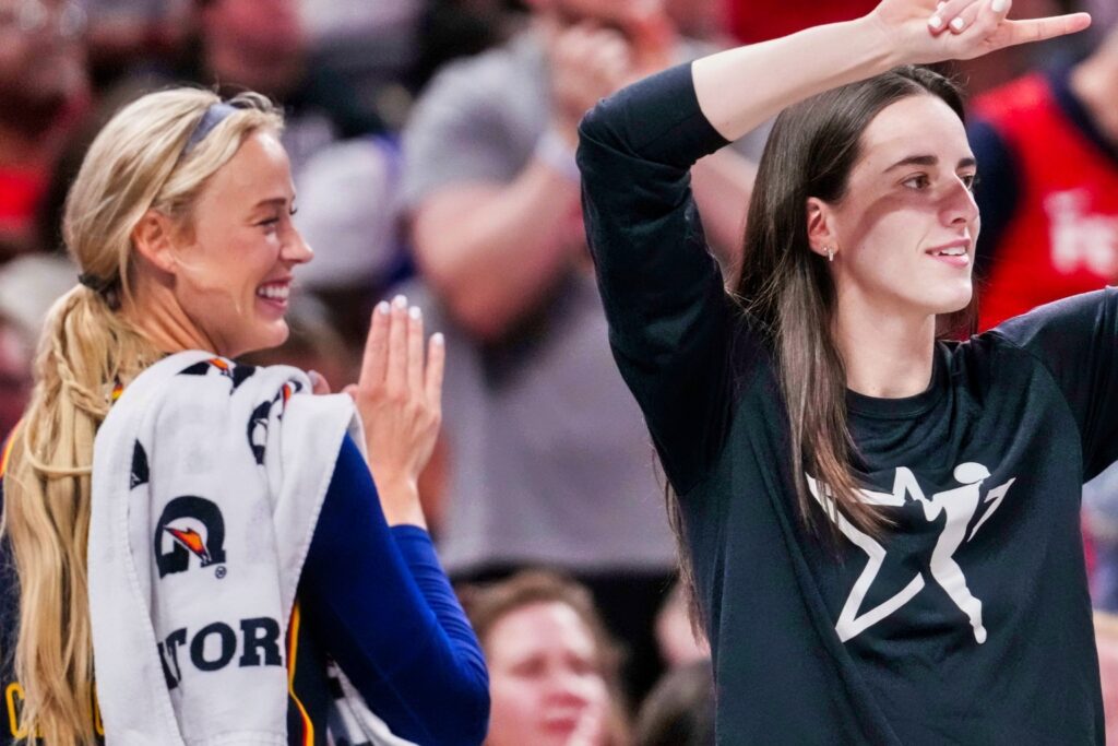 Sophie Cunningham and Caitlin Clark