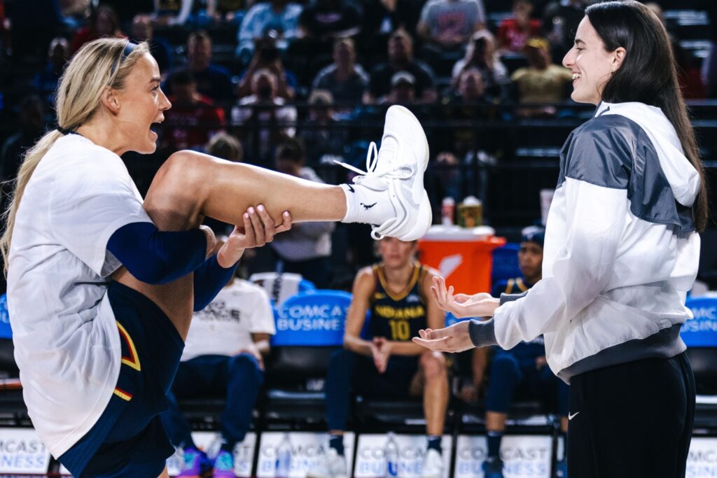 Sophie Cunningham and Caitlin Clark