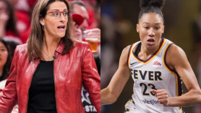 Indiana Fever GM Amber Cox Reacts To Aerial Powers&rsquo; Epic Chest-Bump Moment With Stephanie White