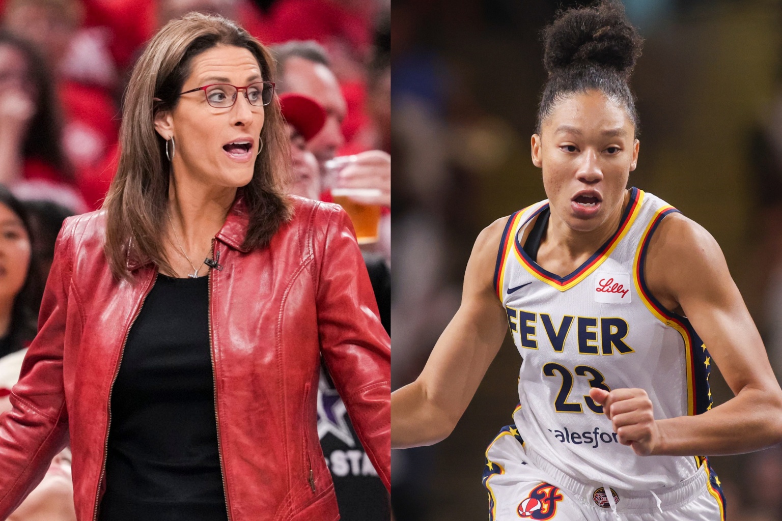Indiana Fever GM Amber Cox Reacts To Aerial Powers&rsquo; Epic Chest-Bump Moment With Stephanie White