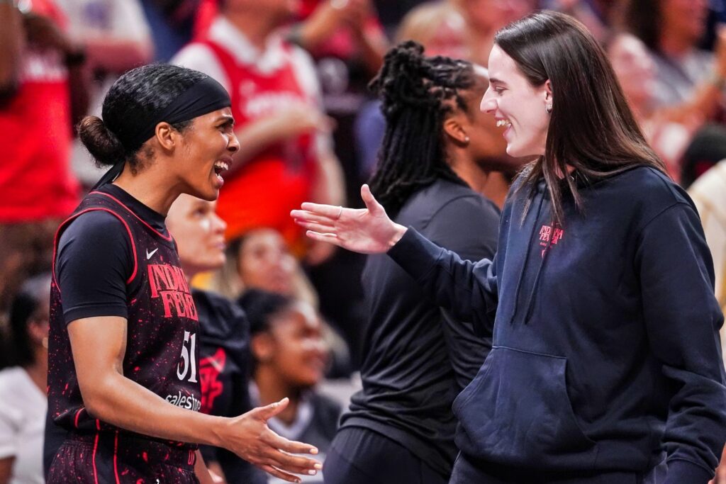 Sydney Colson and Caitlin Clark