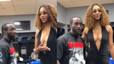 Cameras Caught Angel Reese Meeting Terence Crawford Backstage Ahead Of Canelo Alvarez Fight In Las Vegas