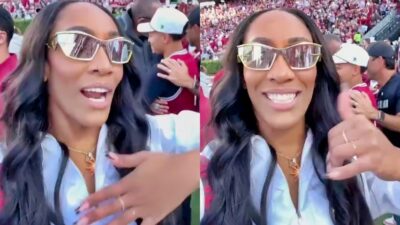 A'ja Wilson Pays Visit To South Carolina Vs. Alabama Football Game Days After HOF Induction [VIDEO]