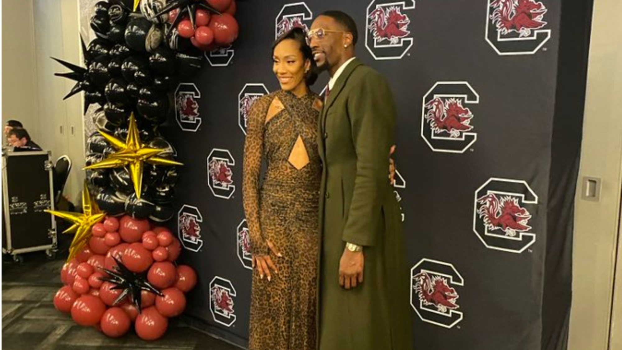 Cameras Caught A'ja Wilson Posing With NBA Boyfriend Bam Adebayo At USC Hall Of Fame Induction