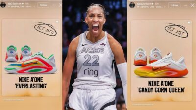 A'ja Wilson Teases Two New Colorways Of Her Signature Nike A'One Sneakers Ahead Of Release Date [PHOTOS]