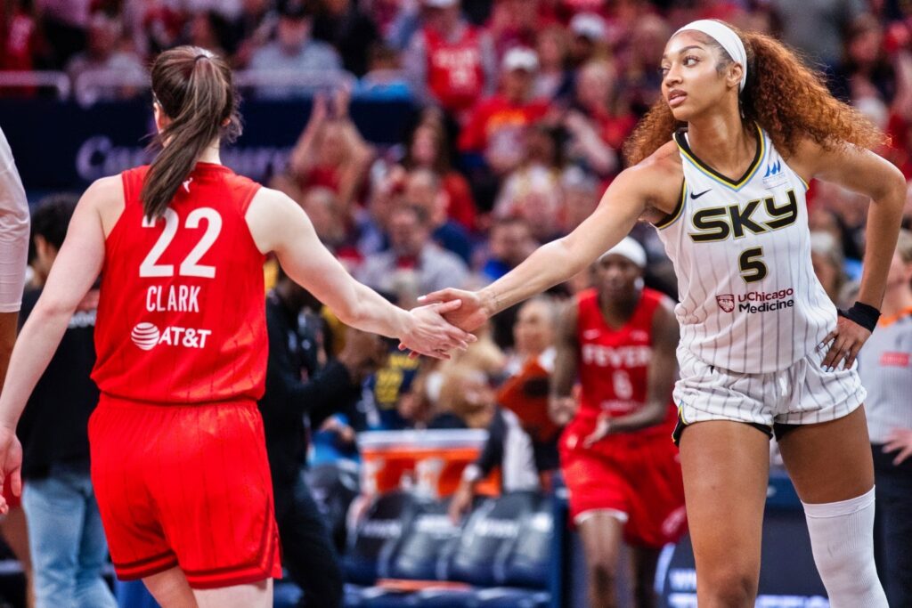 Caitlin Clark and Angel Reese