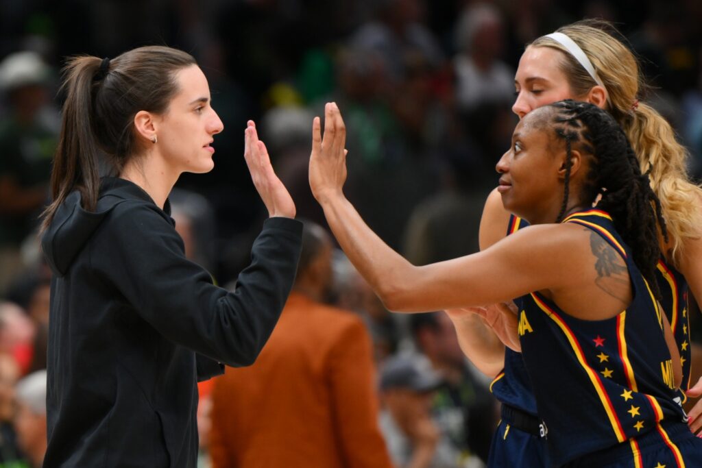 Caitlin Clark and Kelsey Mitchell