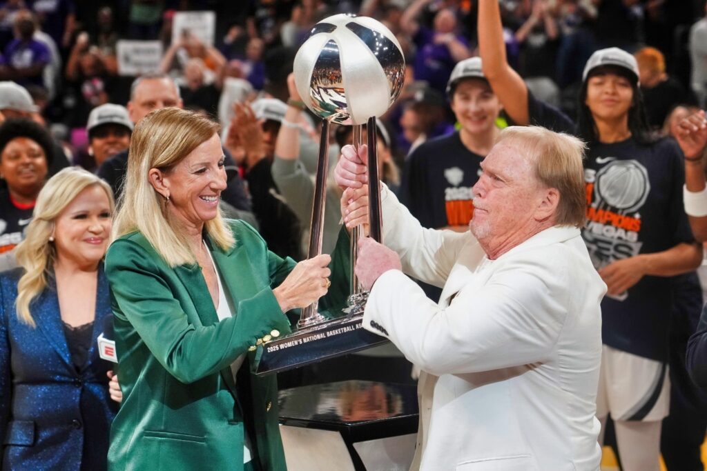 Cathy Engelbert and Mark Davis