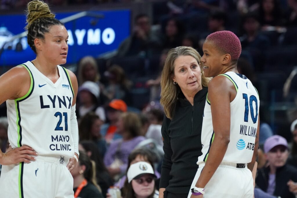 Kayla McBride,Cheryl Reeve and Courtney Williams
