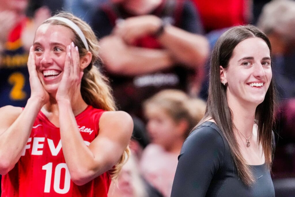 Lexie Hull and Caitlin Clark