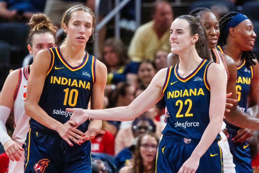 Lexie Hull and Caitlin Clark