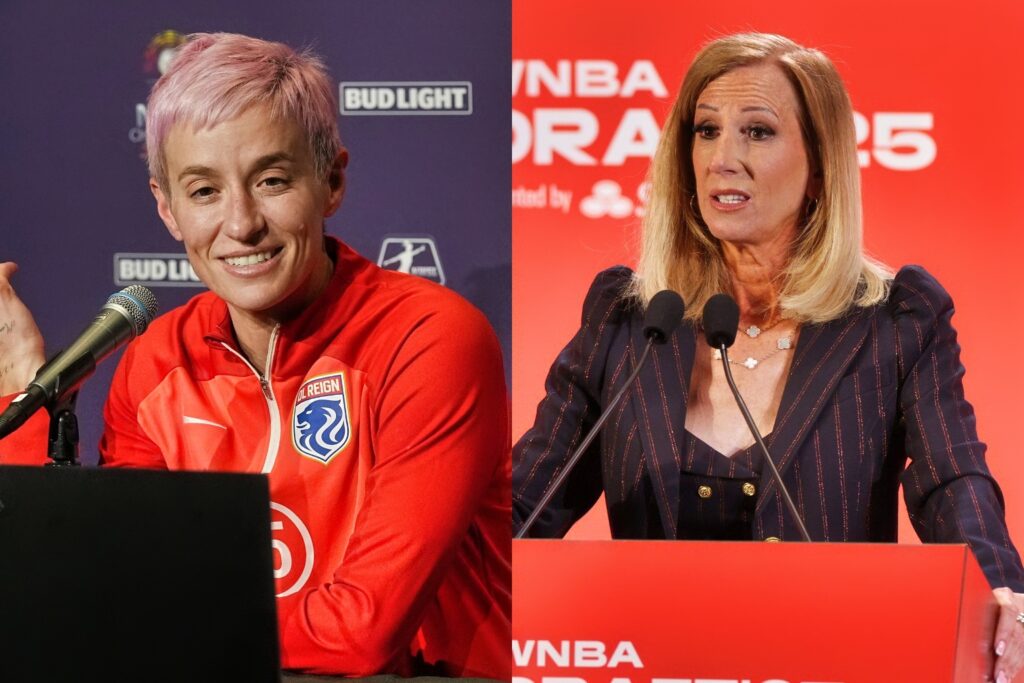 Megan Rapinoe and Cathy Engelbert