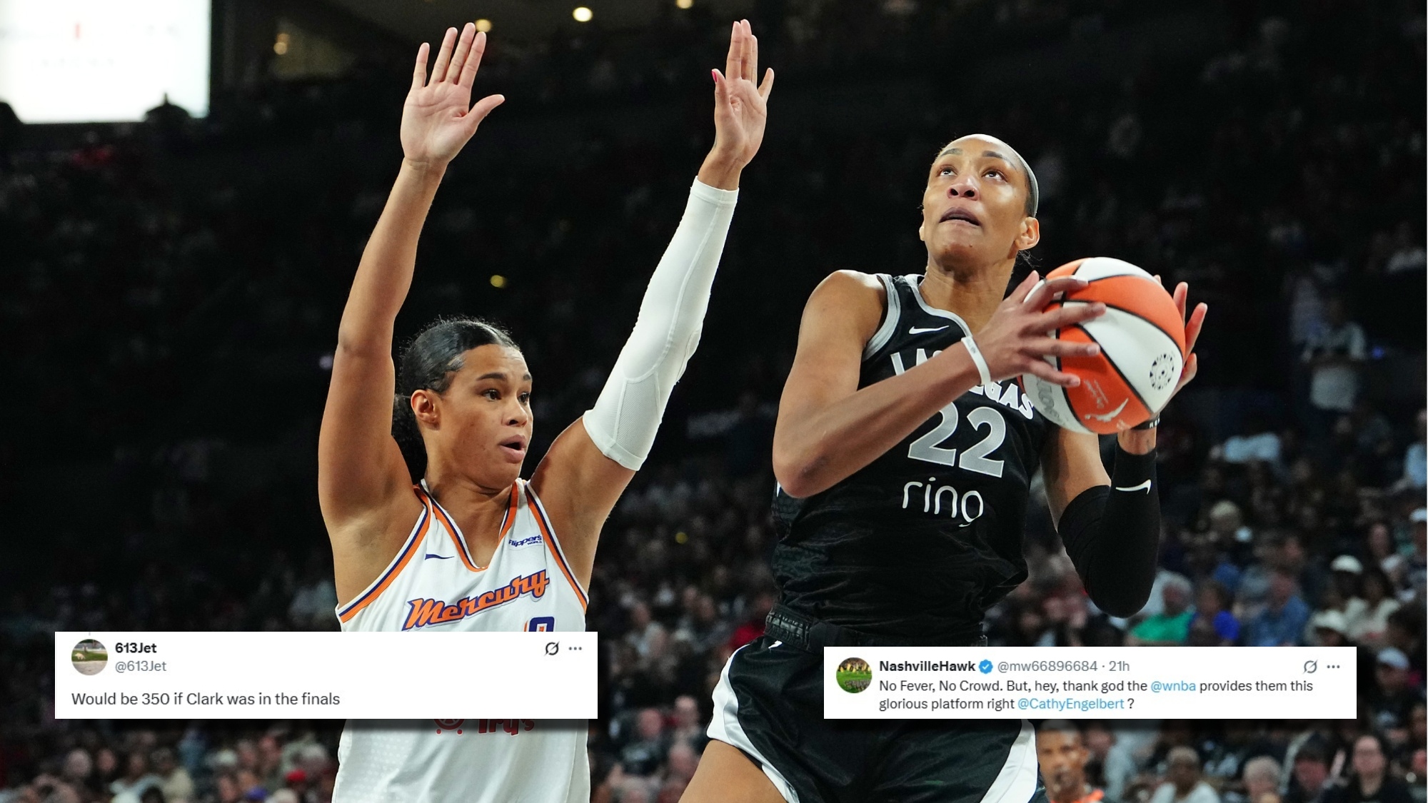 WNBA Fans Rip Las Vegas Aces Vs. Phoenix Mercury Game 1 Prices Starting At $35 - "Would Be $350 If Clark Was In The Finals"