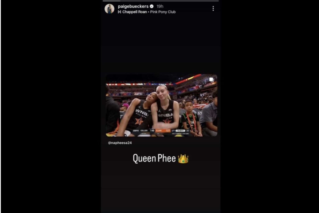 Screenshot of Paige Bueckers Instagram Story
