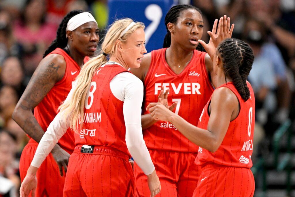 Sophie Cunningham, Kelsey Mitchell, Aliyah Boston and Natasha Howard