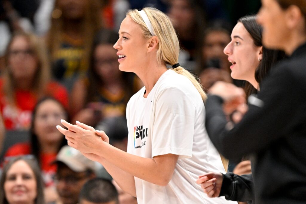 Sophie Cunningham and Caitlin Clark